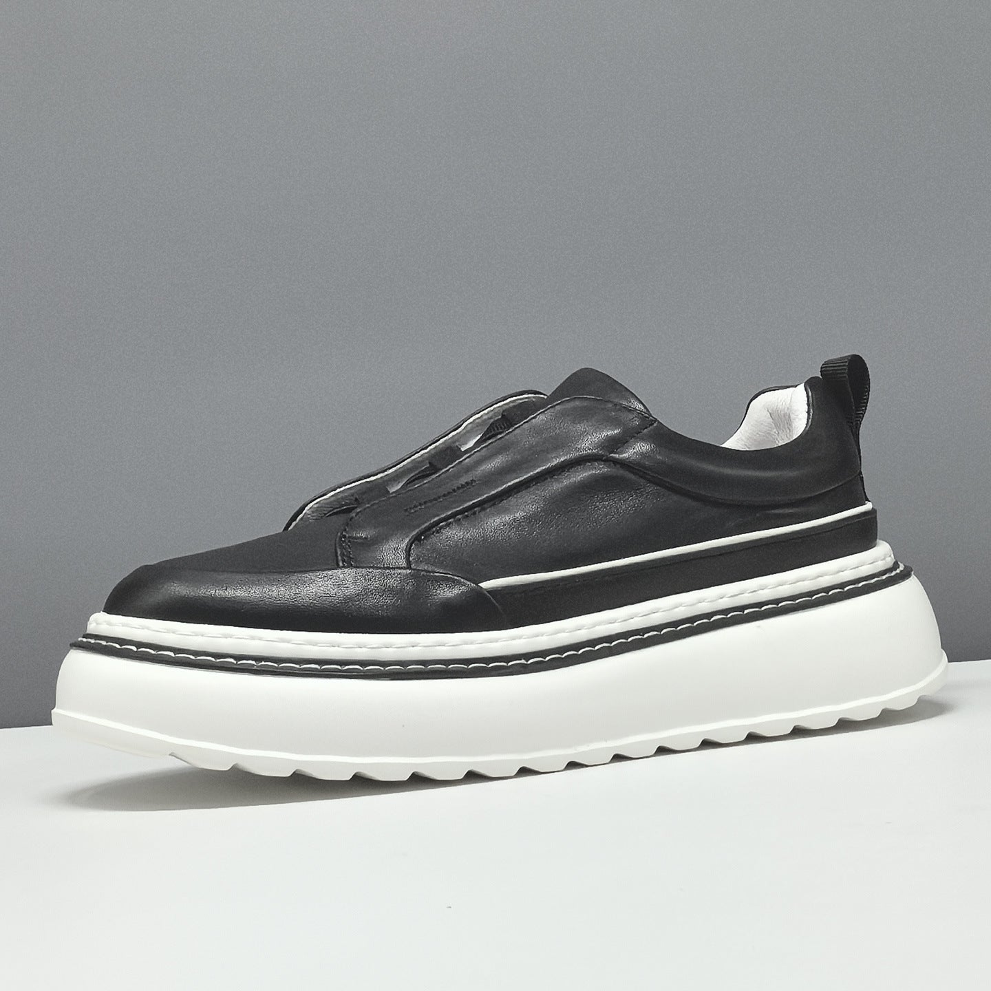 Men's Minimalist Leather Slip-on Casual Shoes-RAIIFY