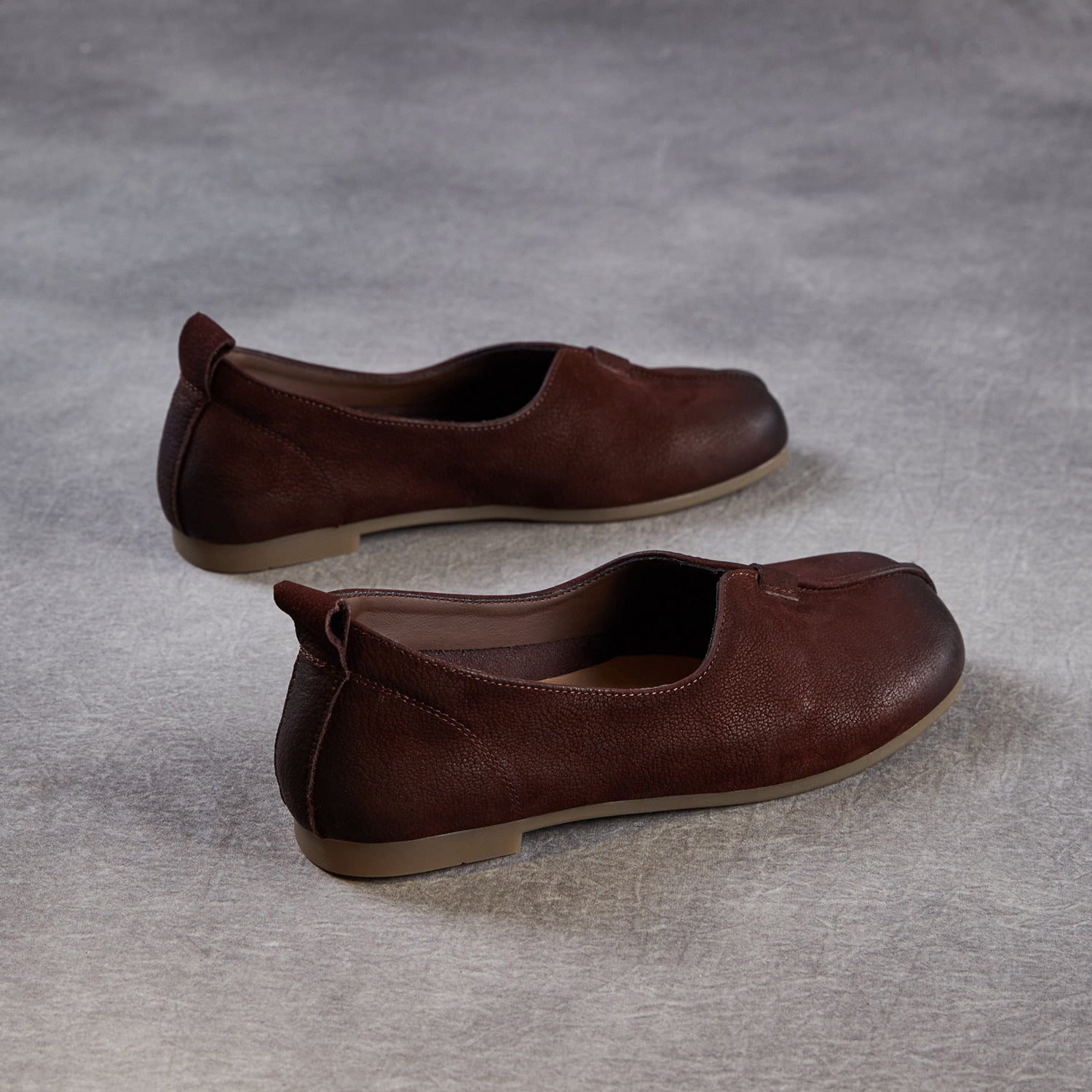 Women's Vintage Soft Leather Low Top Flats-RAIIFY