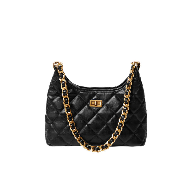 Women's Stylish Quilted Leather Chain Straps Shoulder Bag-RAIIFY
