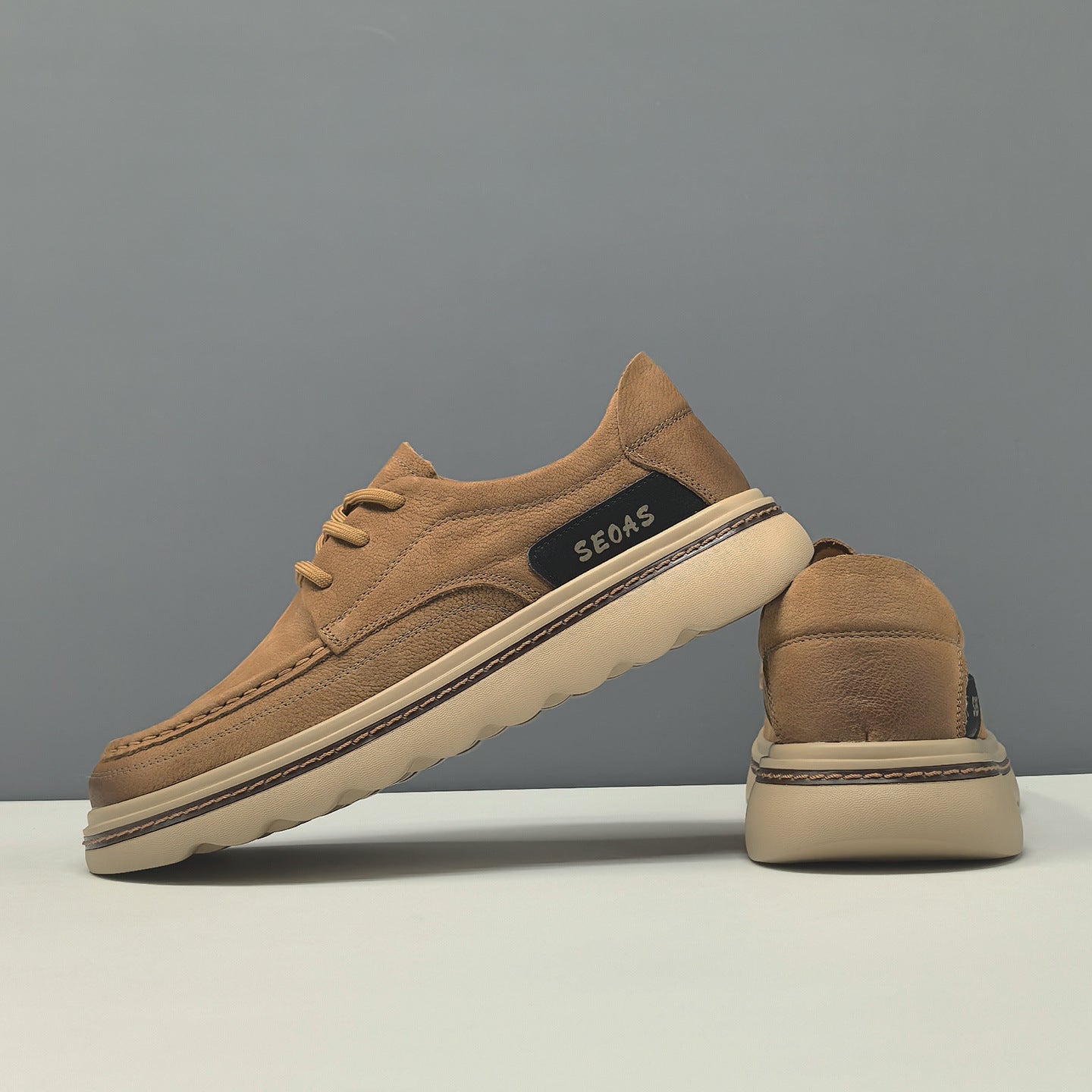 Men's Vintage Plain Leather Breathable Casual Shoes-RAIIFY