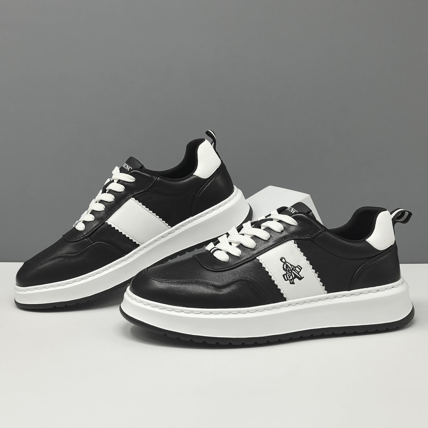 Men's Fashion Leather Flat Casual Sneakers-RAIIFY