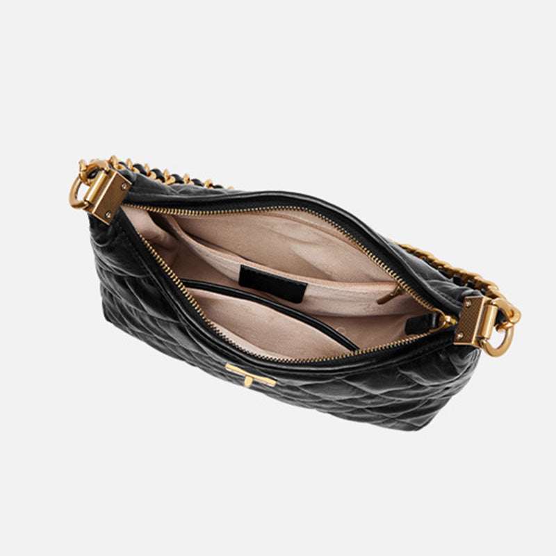 Women's Stylish Quilted Leather Chain Straps Shoulder Bag-RAIIFY