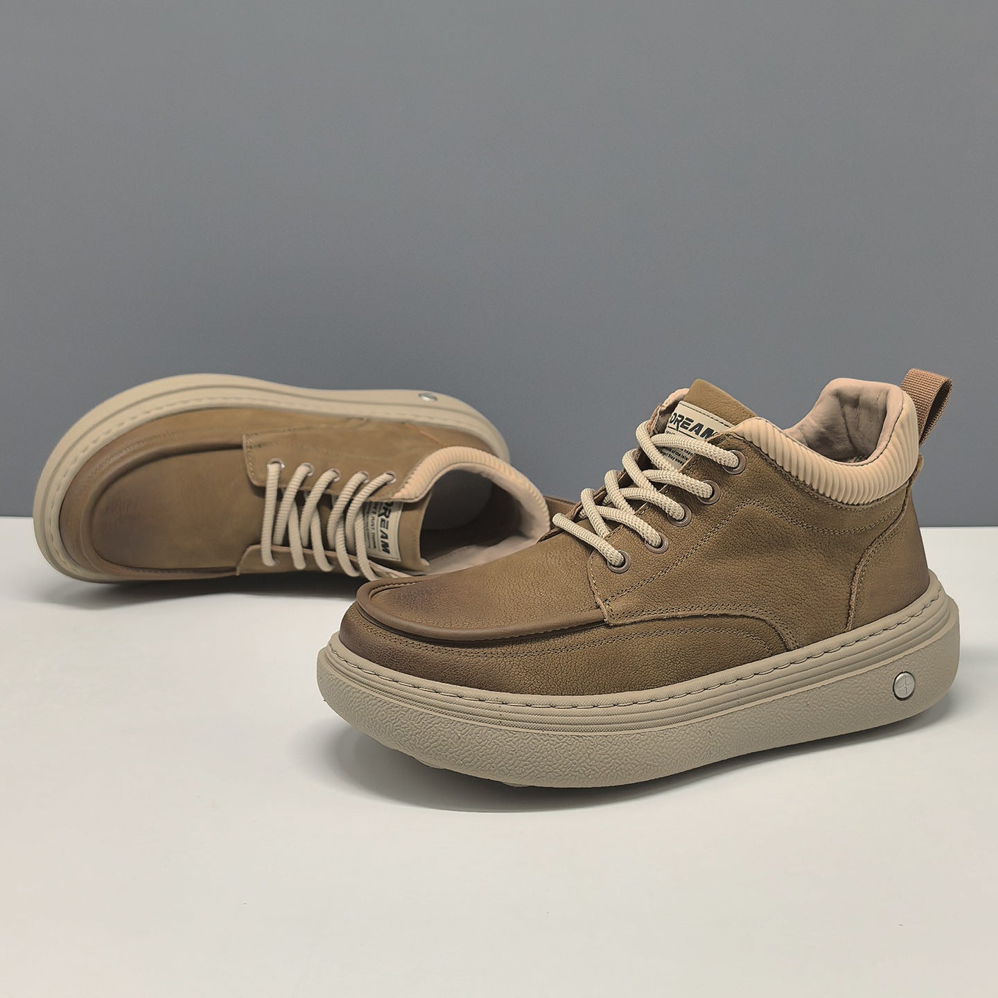 Men's Minimalist High Top Leather Casual Shoes-RAIIFY