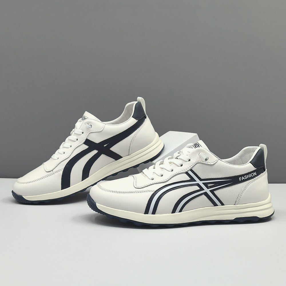 Men Fashion Leather Minimalism Flat Casual Shoes-RAIIFY