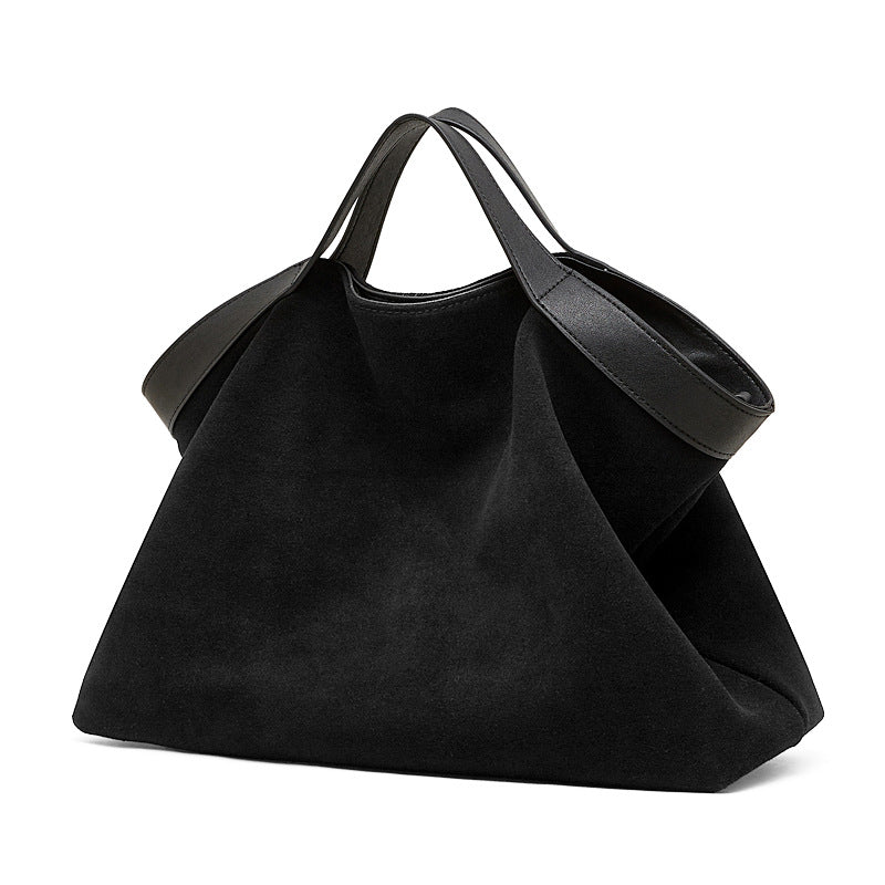 Women’s Suede Leather Retro Bucket Tote Bag-RAIIFY