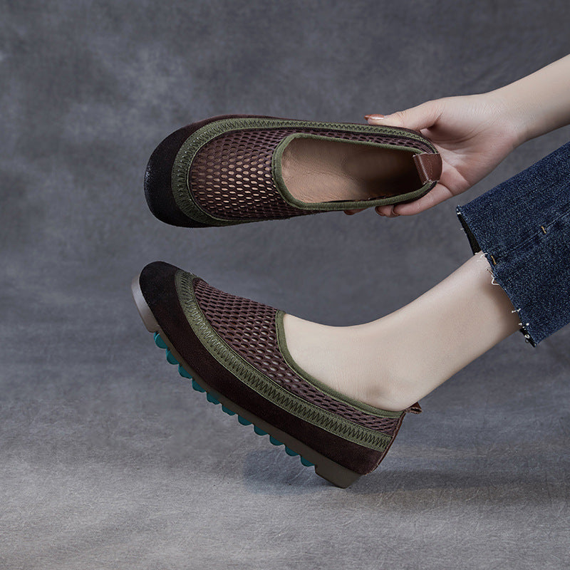 Women Minimalism Hollow Mesh Soft Casual Flats-RAIIFY