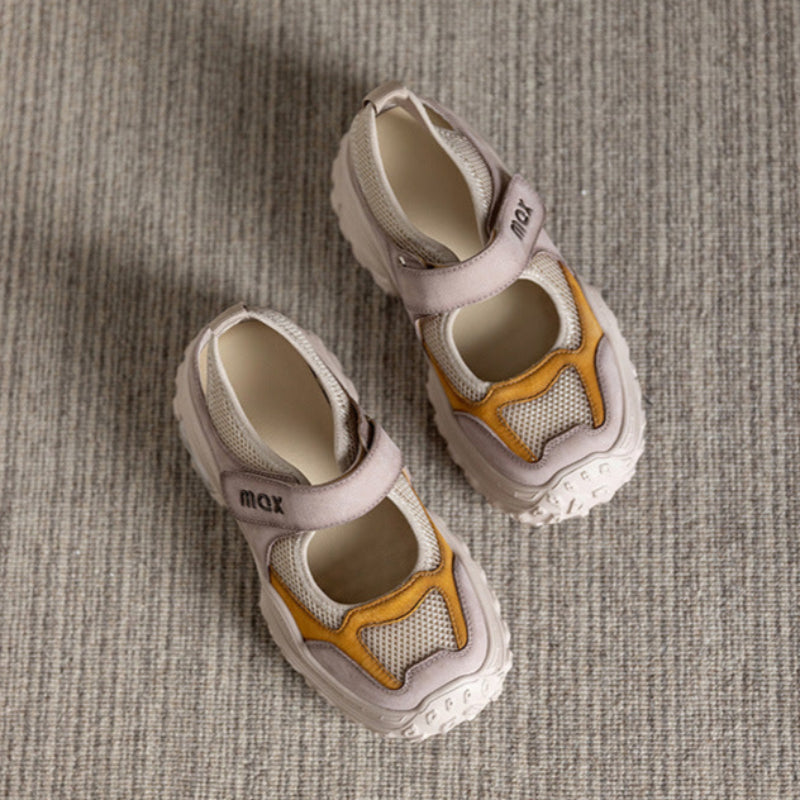 Women's Summer Breathable Mesh Leather Casual Shoes-RAIIFY