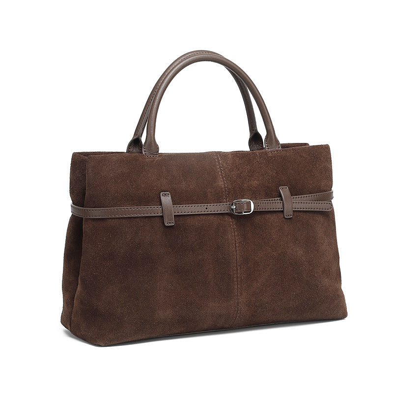 Women’s Suede Leather Retro Satchel Bag-RAIIFY
