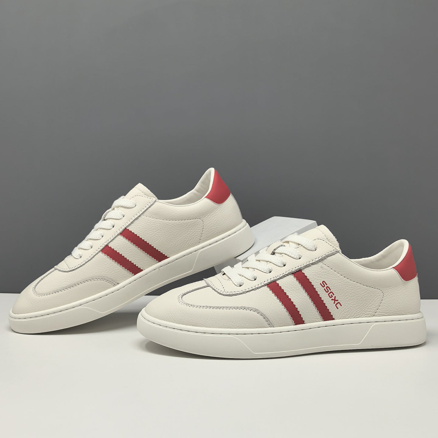 Men Genuine Leather Versatile Low Top Board Shoes-RAIIFY