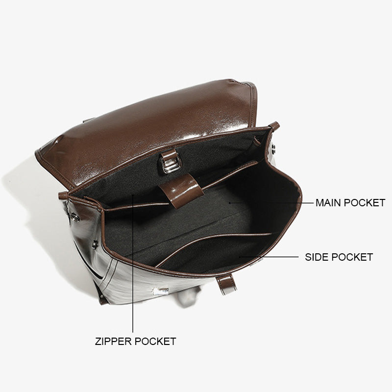 Women's Minimalism Leather Casual Laptop Backpack-RAIIFY