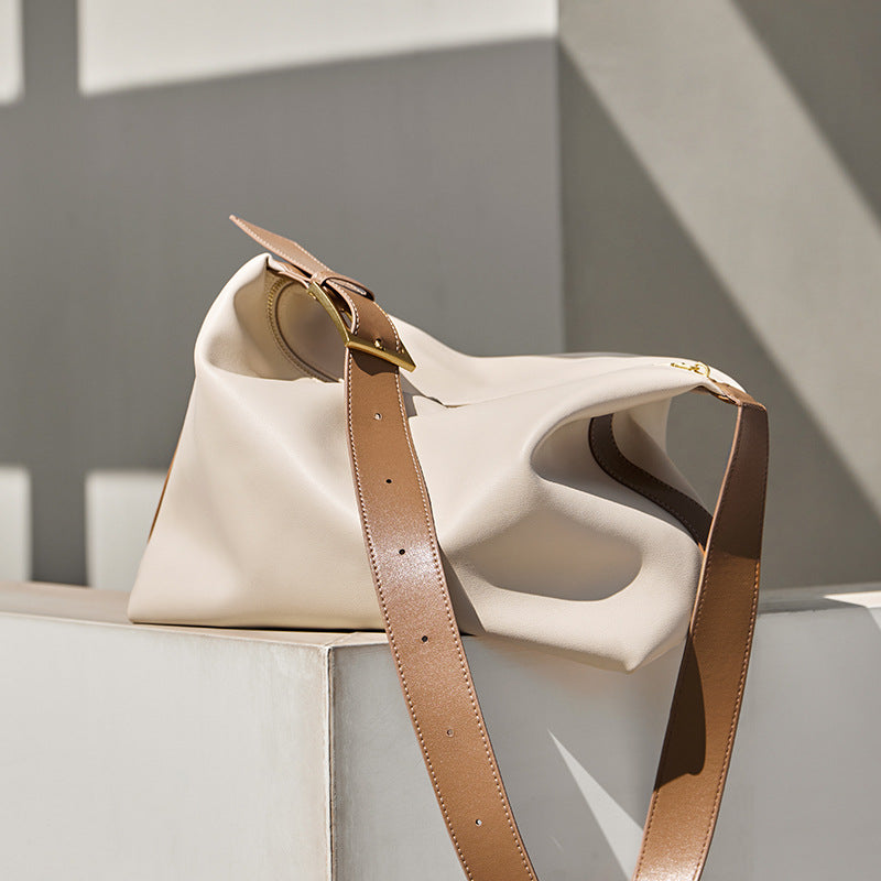 Women's Fashion Soft Plain Leather Tote Bag-RAIIFY