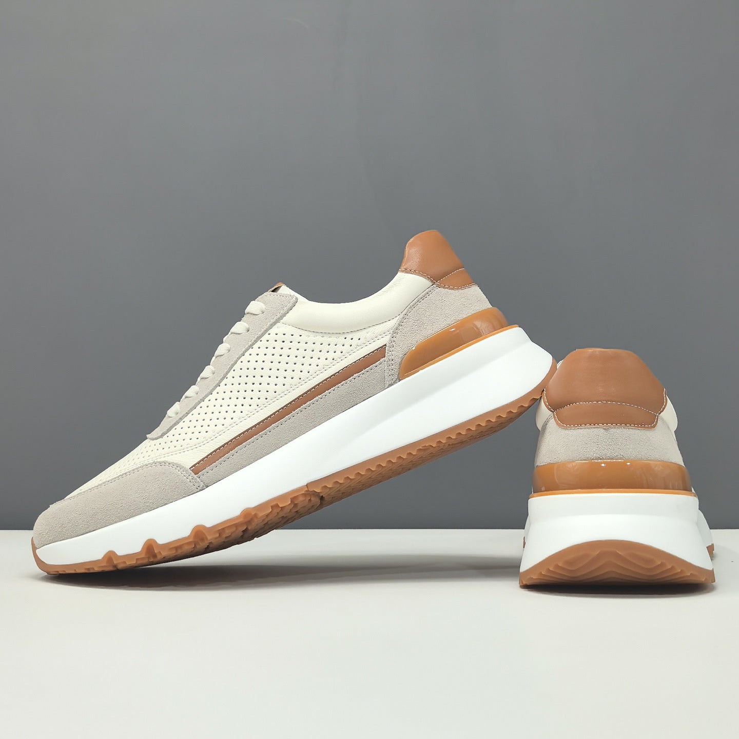 Men's Fashion Breathable Leather Casual Sneakers-RAIIFY