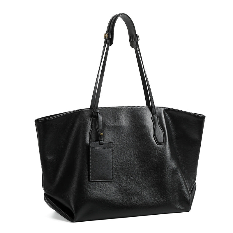Women’s Retro Leather Large Capacity Tote Bag-RAIIFY