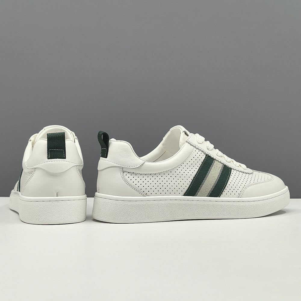 Men Fashion Hollow Breathable Leather Flat Casual Shoes-RAIIFY