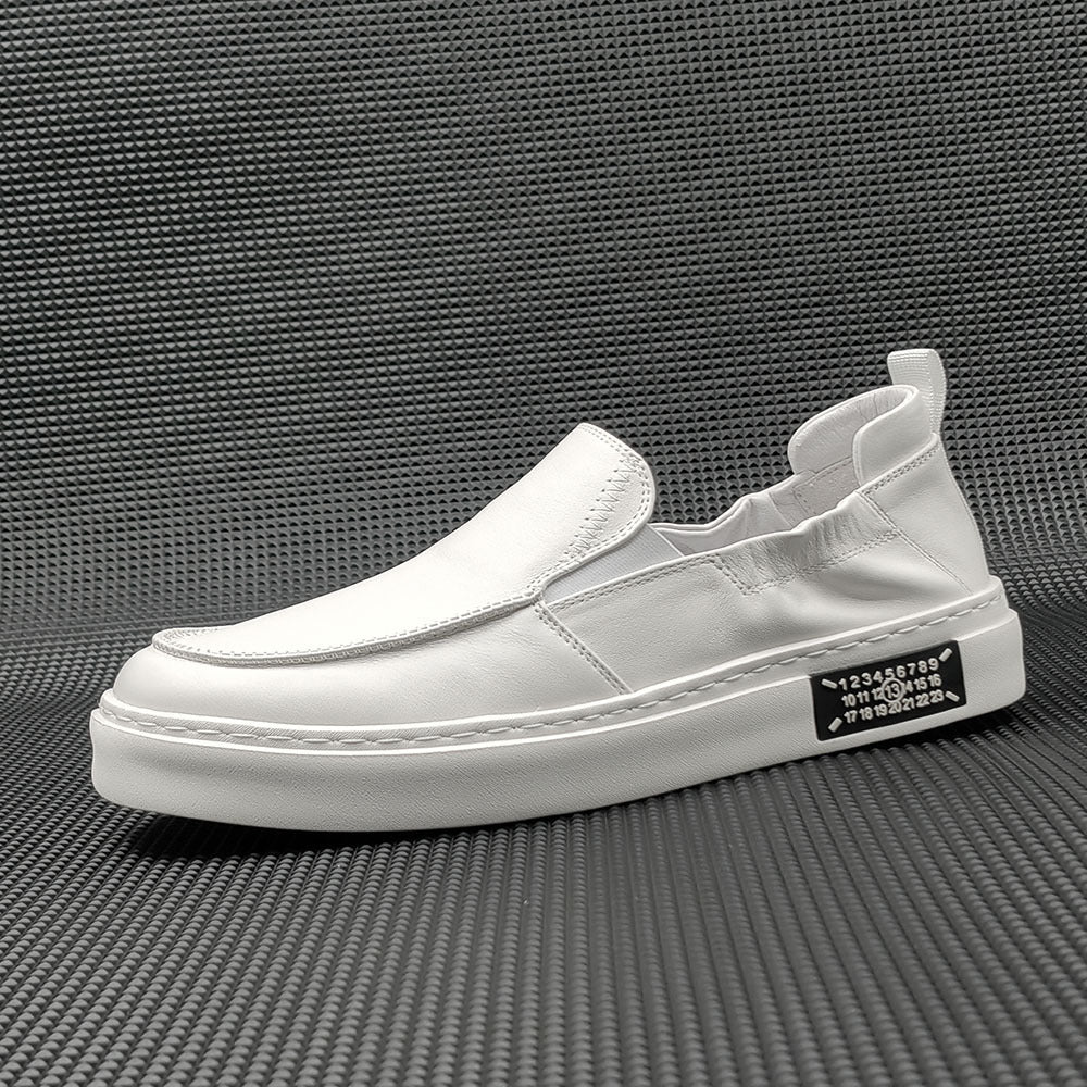Men Minimalist Leather Soft Flat Loafers-RAIIFY