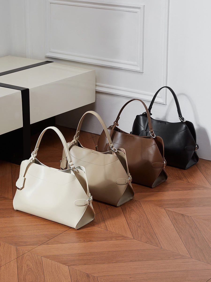 Women's Plain Leather Fashion Satchel Bag-RAIIFY