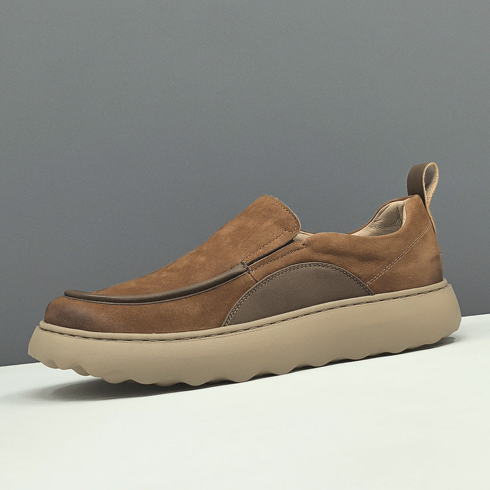 Men Minimalism Retro Leather Flat Casual Loafers-RAIIFY