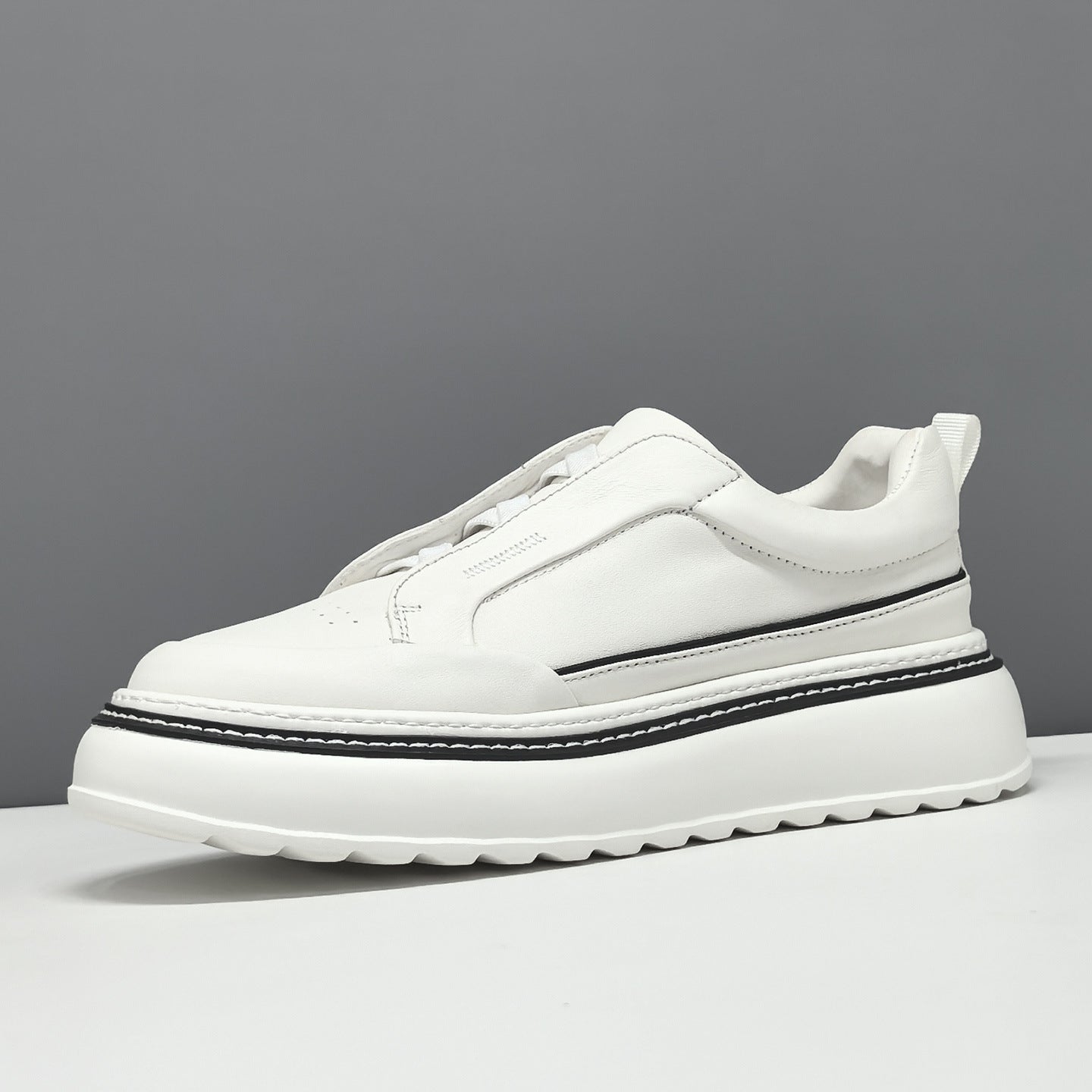 Men's Minimalist Leather Slip-on Casual Shoes-RAIIFY