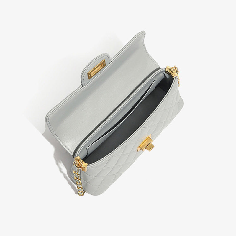 Women's Fashion Plain Quilted Leather Cross Body Bag-RAIIFY