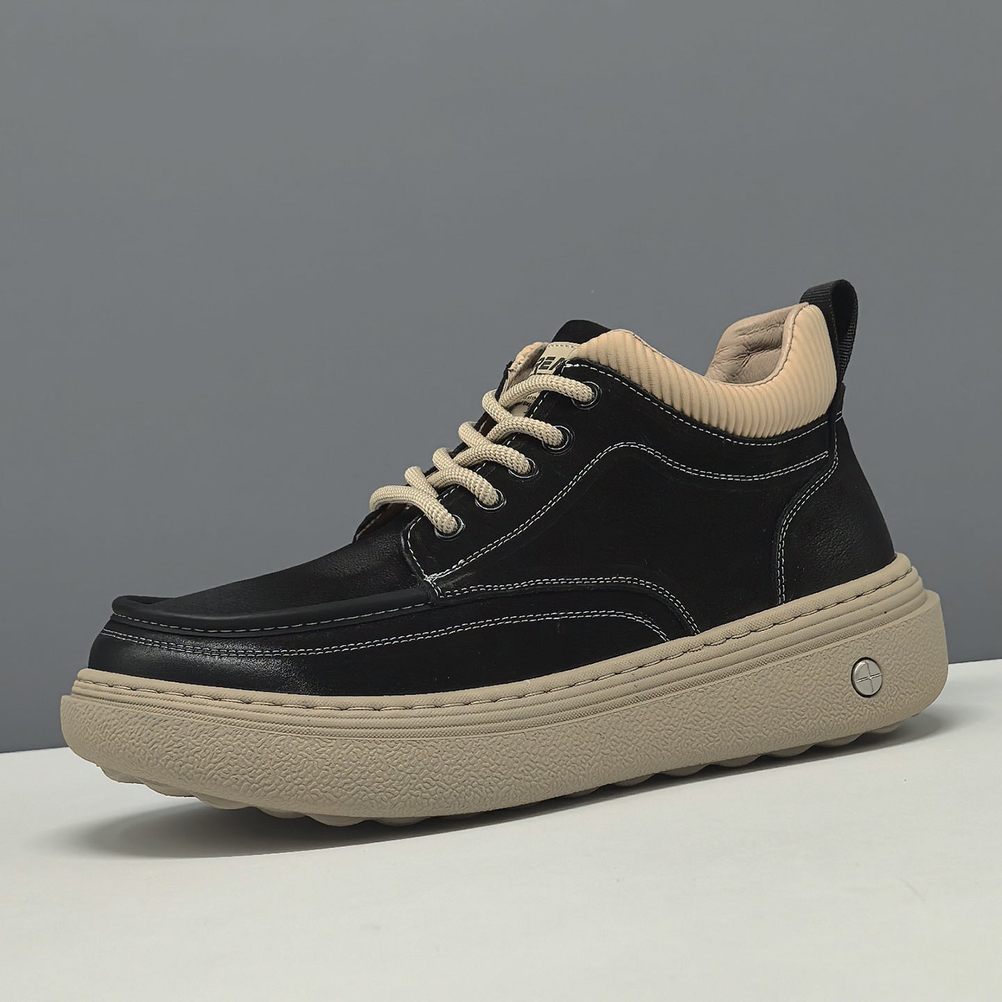 Men's Minimalist High Top Leather Casual Shoes-RAIIFY