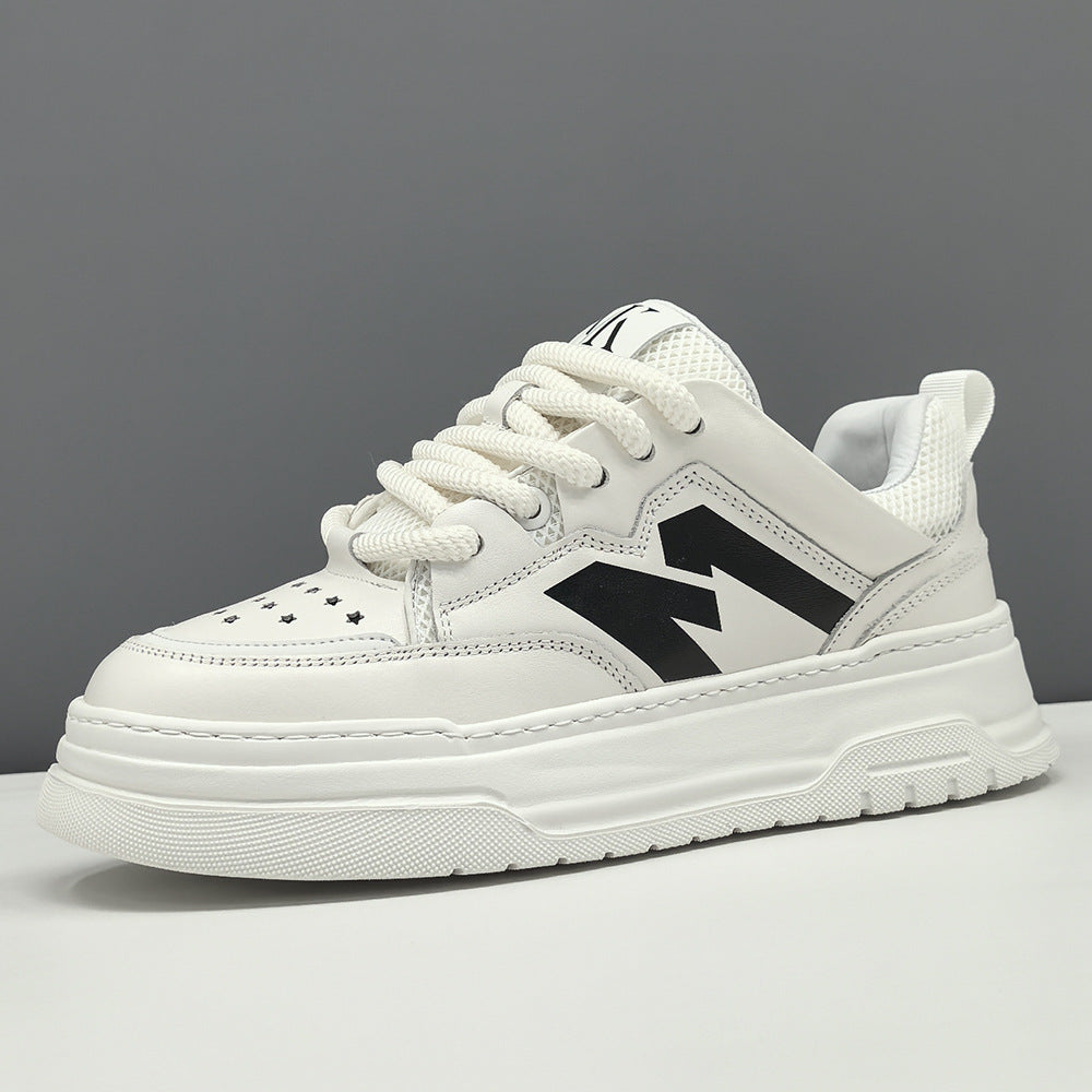 Men Fashion Quilted Leather Casual Court Sneakers-RAIIFY