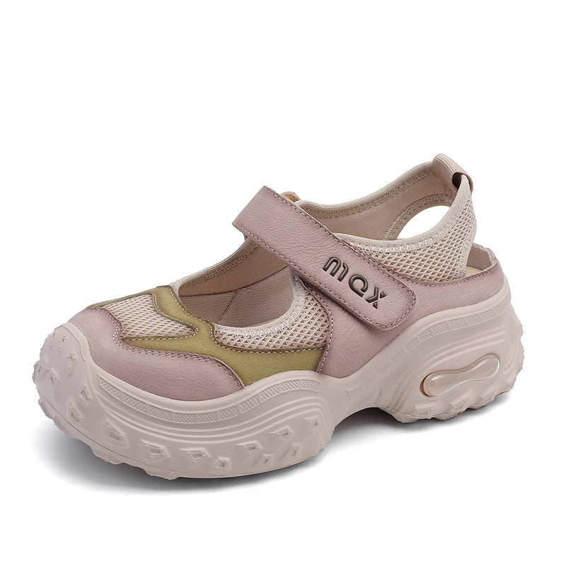 Women's Summer Breathable Mesh Leather Casual Shoes-RAIIFY