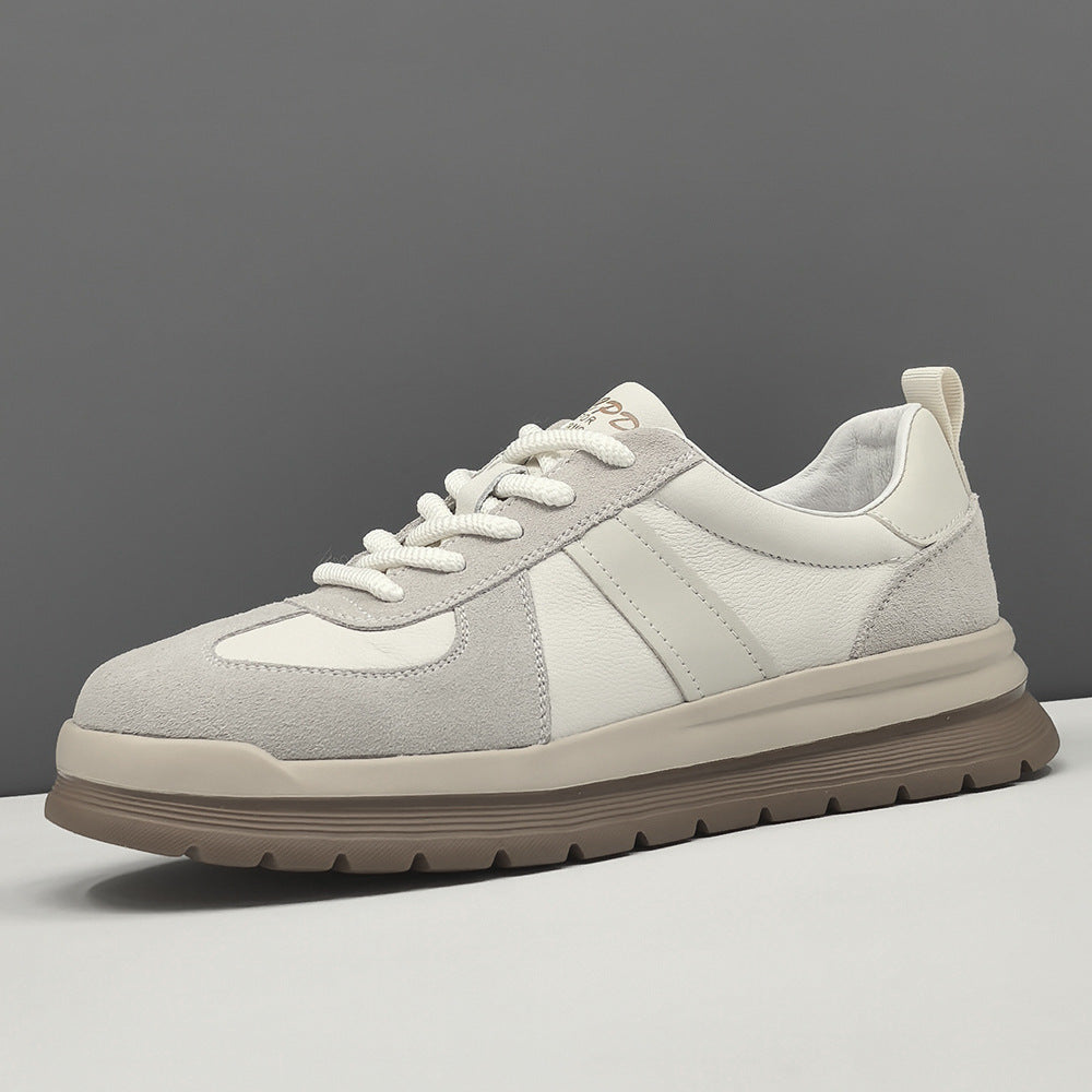 Men Fashion Patchwork Quilted Leather Flat Casual Shoes-RAIIFY