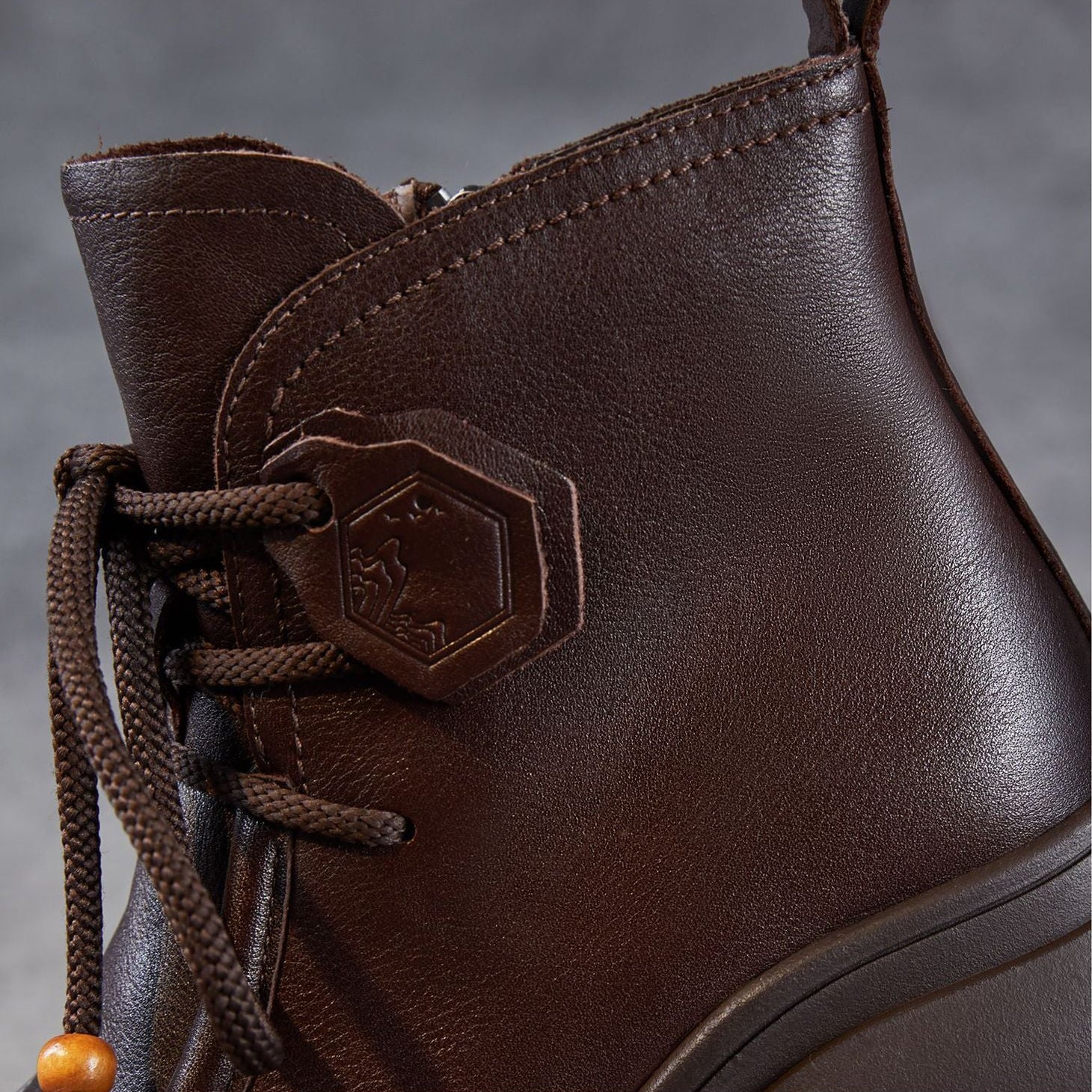 Women's Retro Leather Platform Casual Ankle Boots-RAIIFY