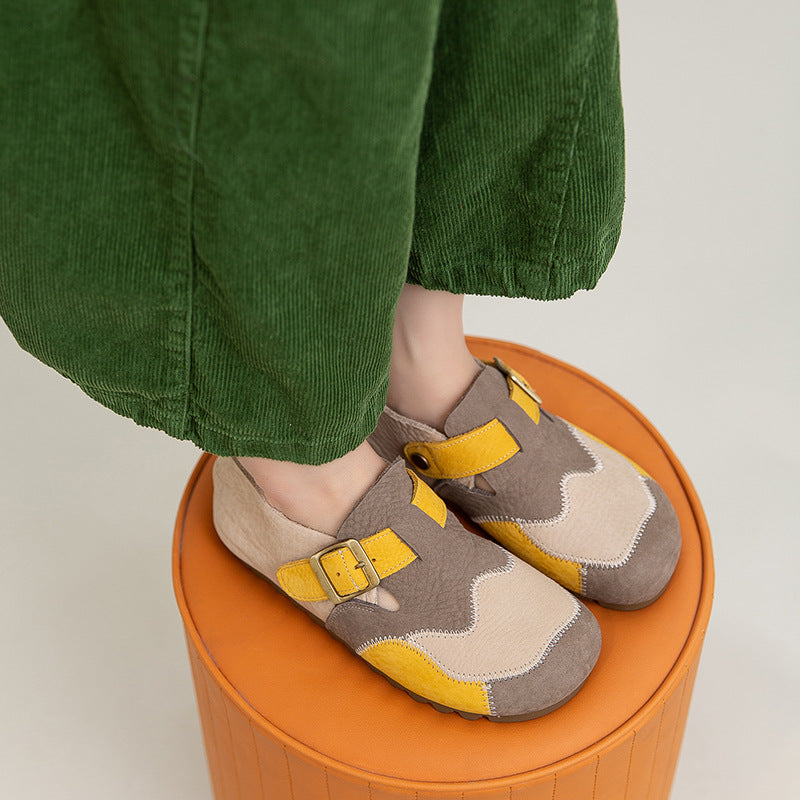 Women's Genuine Quilted Leather Casual Flat Shoes-RAIIFY