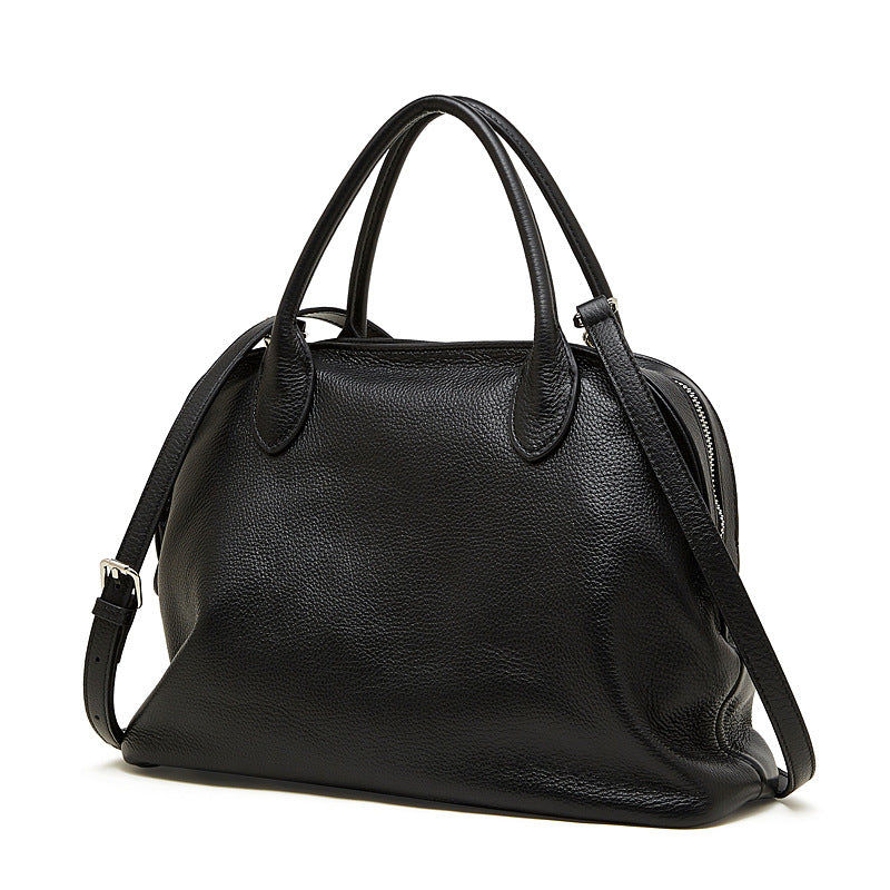 Women's Retro Plain Leather Satchel Bag-RAIIFY