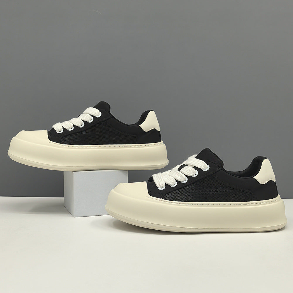Men Plain Breathable Canvas Low Top Casual Shoes-RAIIFY