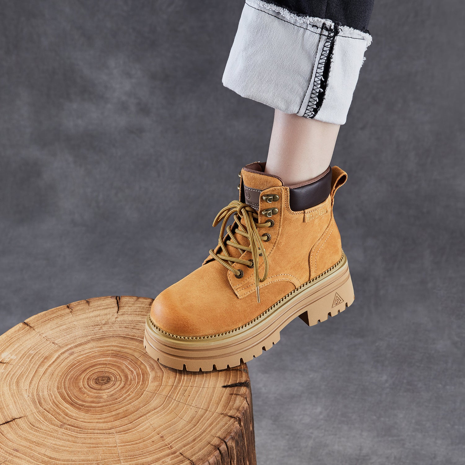 Women's Cowhide Fashion Ankle Motorcycle Boots-RAIIFY