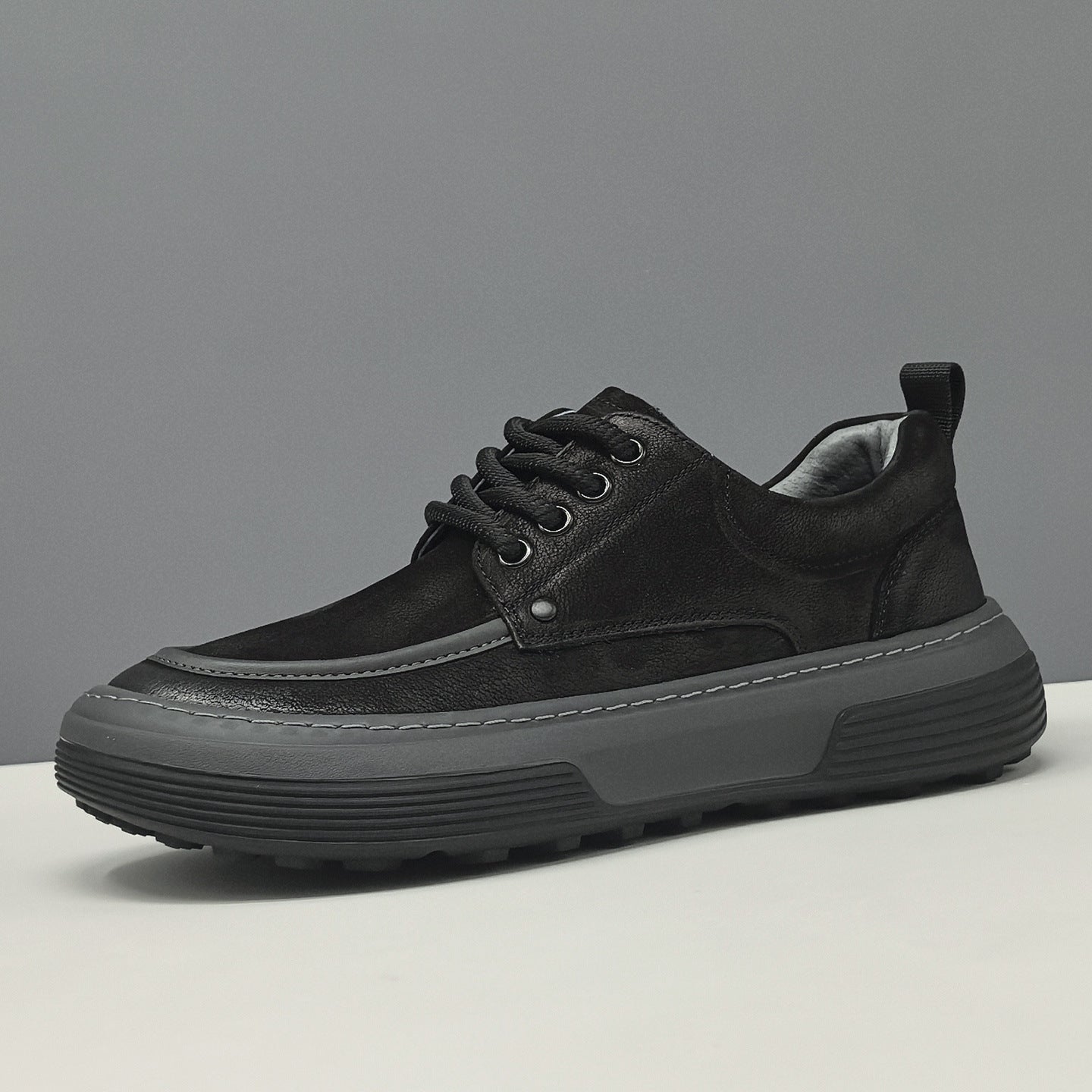 Men's Retro Quilted Leather Flat Casual Shoes-RAIIFY