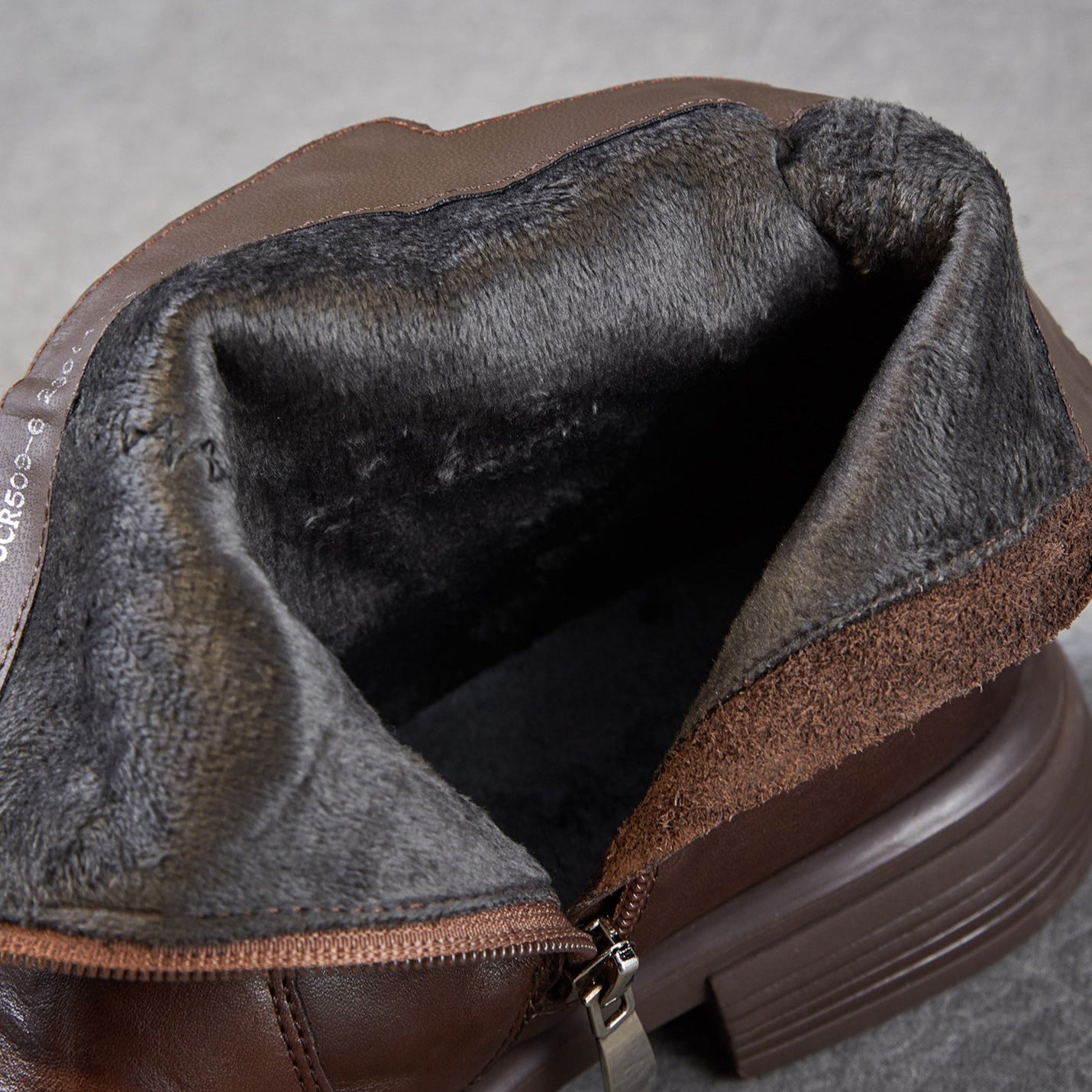 Women's Vintage Furred Plain Leather Ankle Boots-RAIIFY