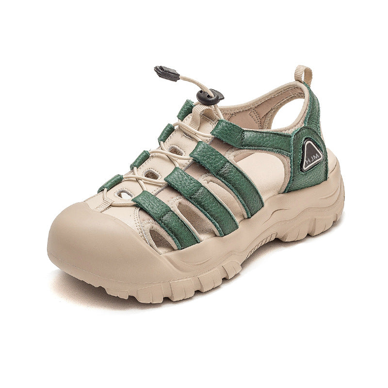 Women Summer Leather Free-Lace Casual Sandals-RAIIFY