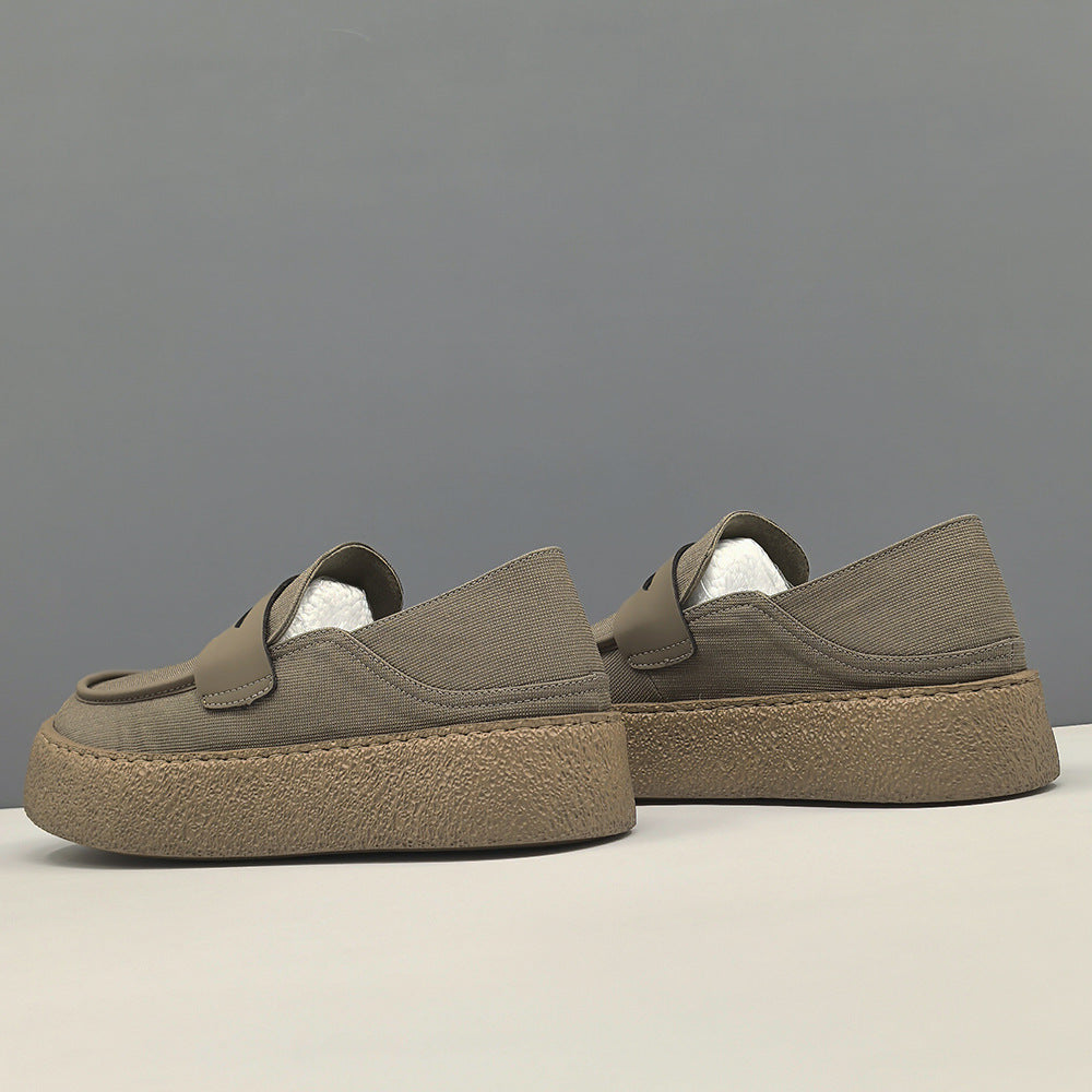 Men Minimalism Plain Canvas Flat Casual Loafers-RAIIFY