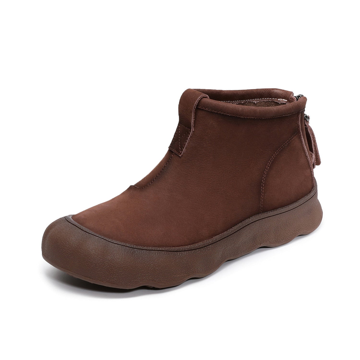 Women's Retro Leather Lug Sole Ankle Boots-RAIIFY