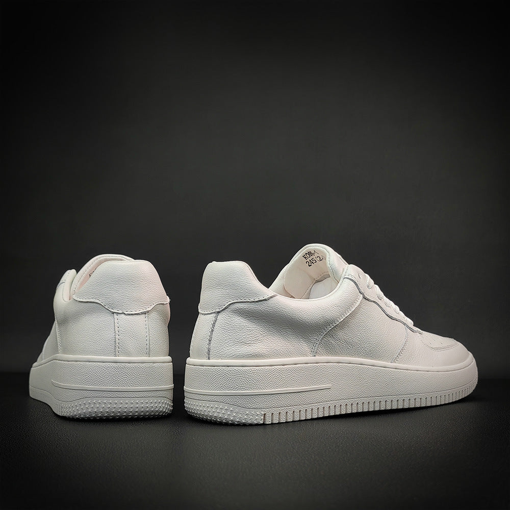 Men Fashion Pure White Casual Skate Sneakers-RAIIFY