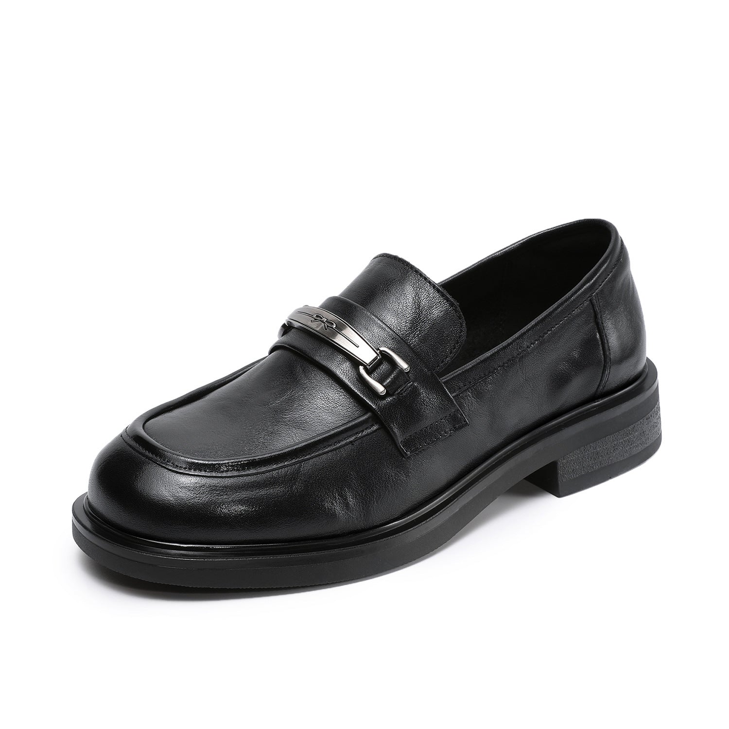 Women's Retro Leather Buckle Casual Loafers-RAIIFY