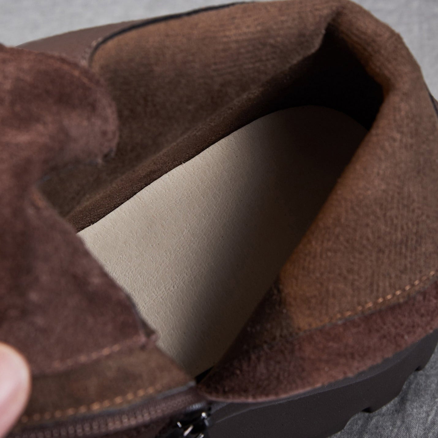 Women's Retro Plain Leather Chunky Platform Boots-RAIIFY