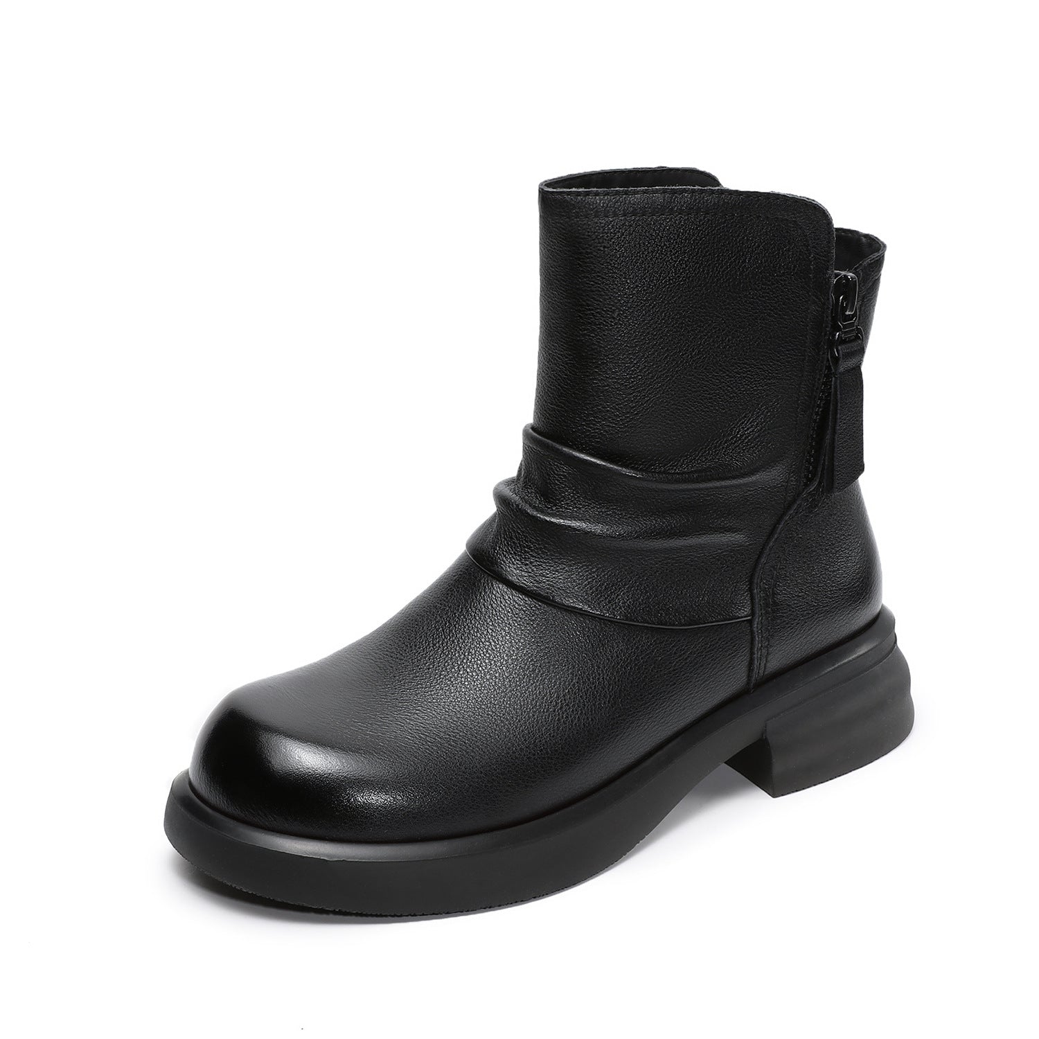 Women's Vintage Leather Furred Comfort Boots-RAIIFY