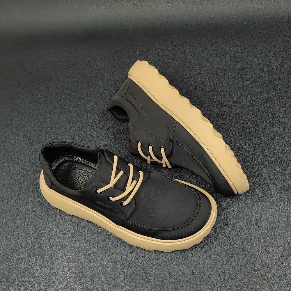 Men Casual Soft Canvas Lug Sole Casual Shoes-RAIIFY