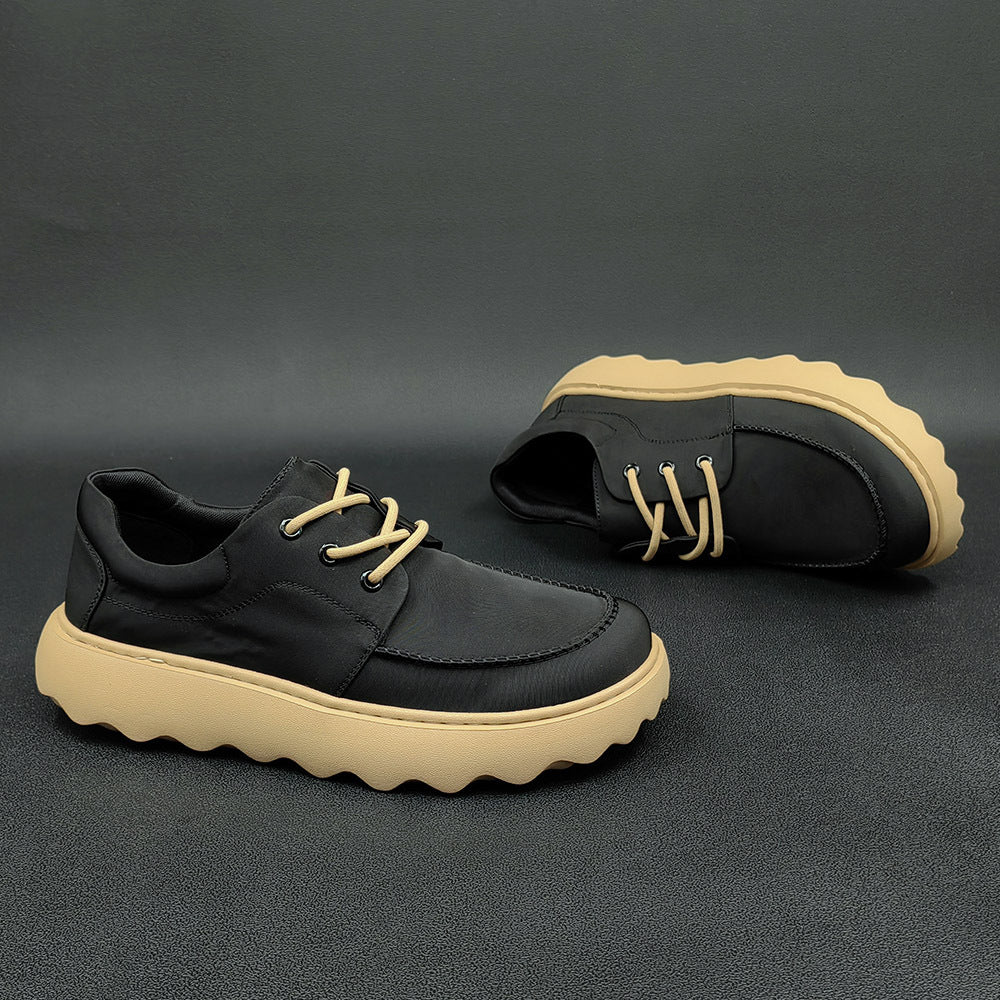 Men Casual Soft Canvas Lug Sole Casual Shoes-RAIIFY