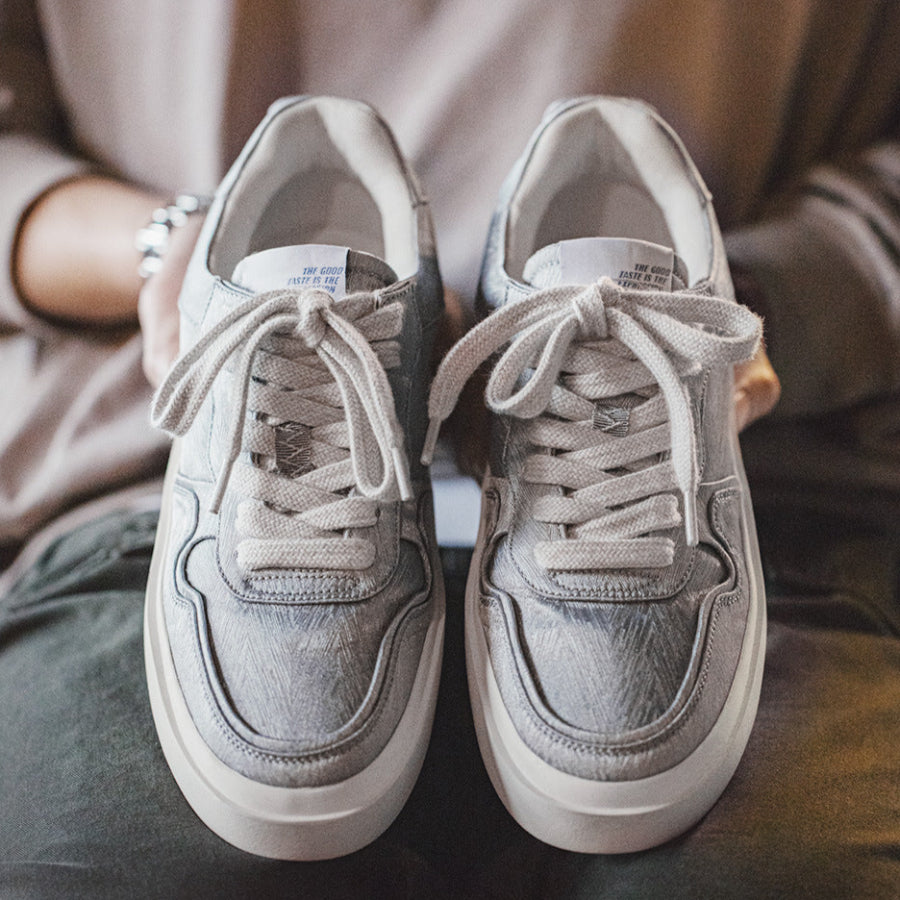 Men's Minimalism Plain Canvas Thick Soled Casual Shoes-RAIIFY