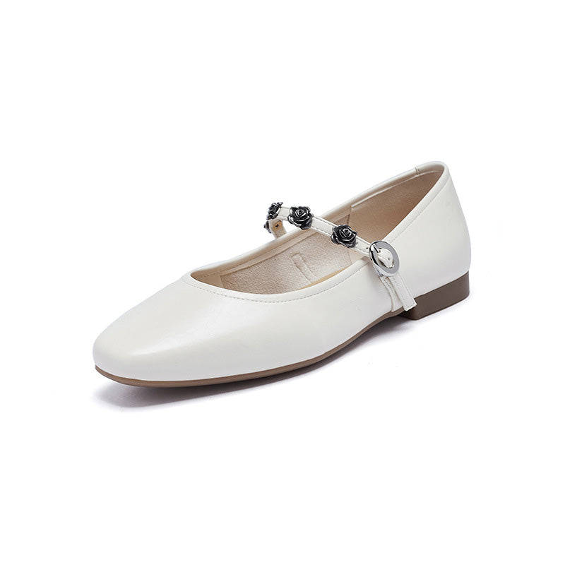 Women's Plain Elegant Casual Mary Jane Flats-RAIIFY