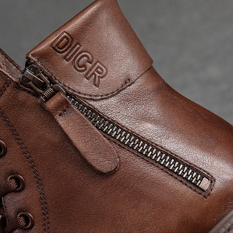 Women Casual Minimalist Soft Leather Boots-RAIIFY