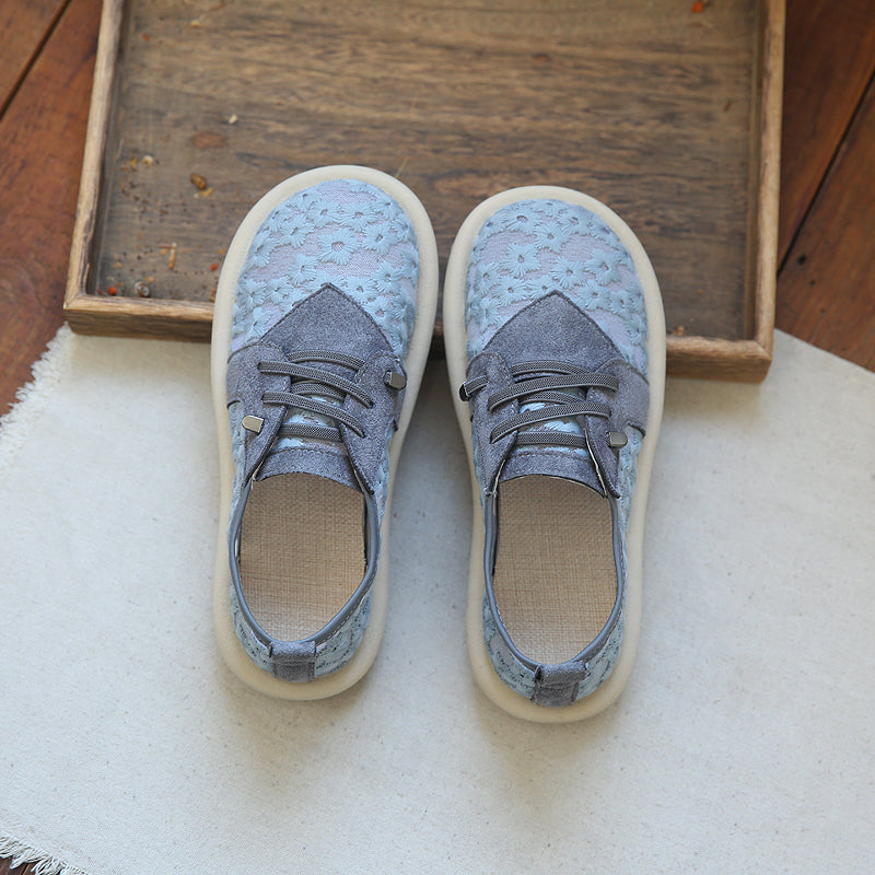 Women Retro Summer Canvas Mesh Casual Shoes-RAIIFY