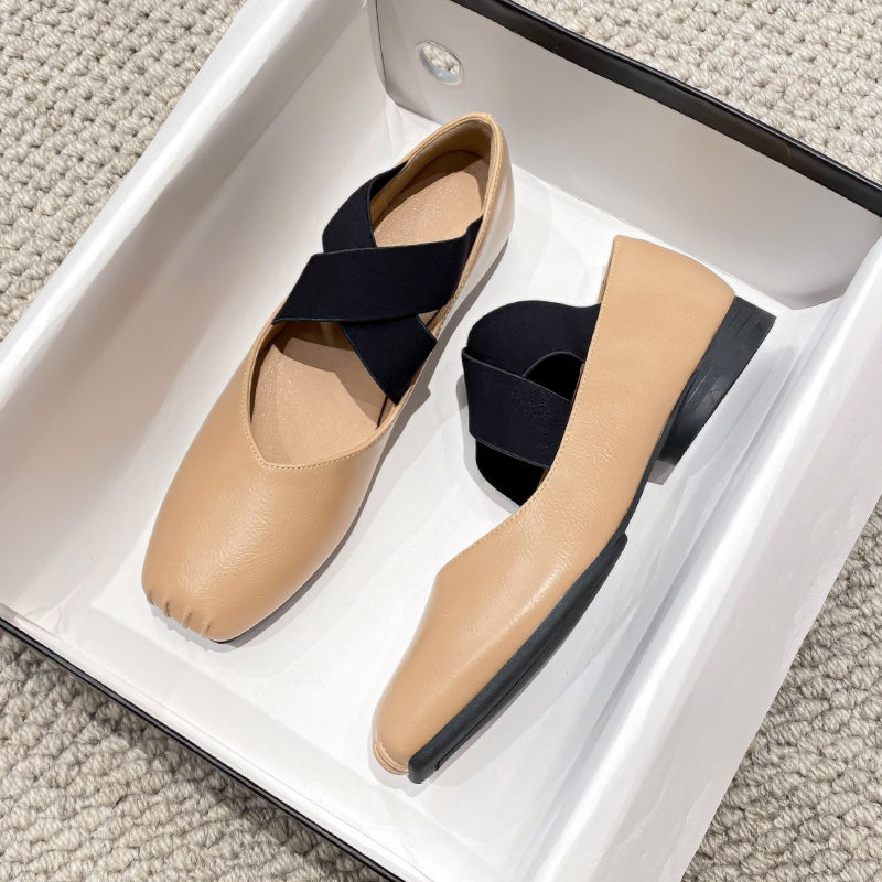 Women Minimalist Casual Cross Strap Soft Flats-RAIIFY
