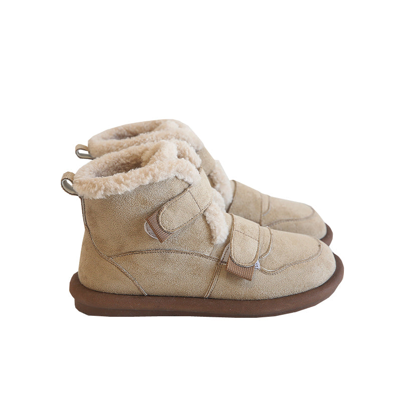 Women Retro Suede Casual Flat Snow Boots-RAIIFY