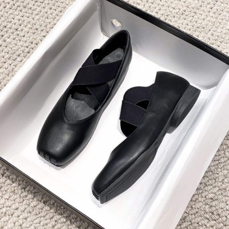 Women Minimalist Casual Cross Strap Soft Flats-RAIIFY